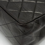 CHANEL VINTAGE JUMBO CLASSIC DOUBLE FLAP BAG LAMBSKIN BLACK GHW