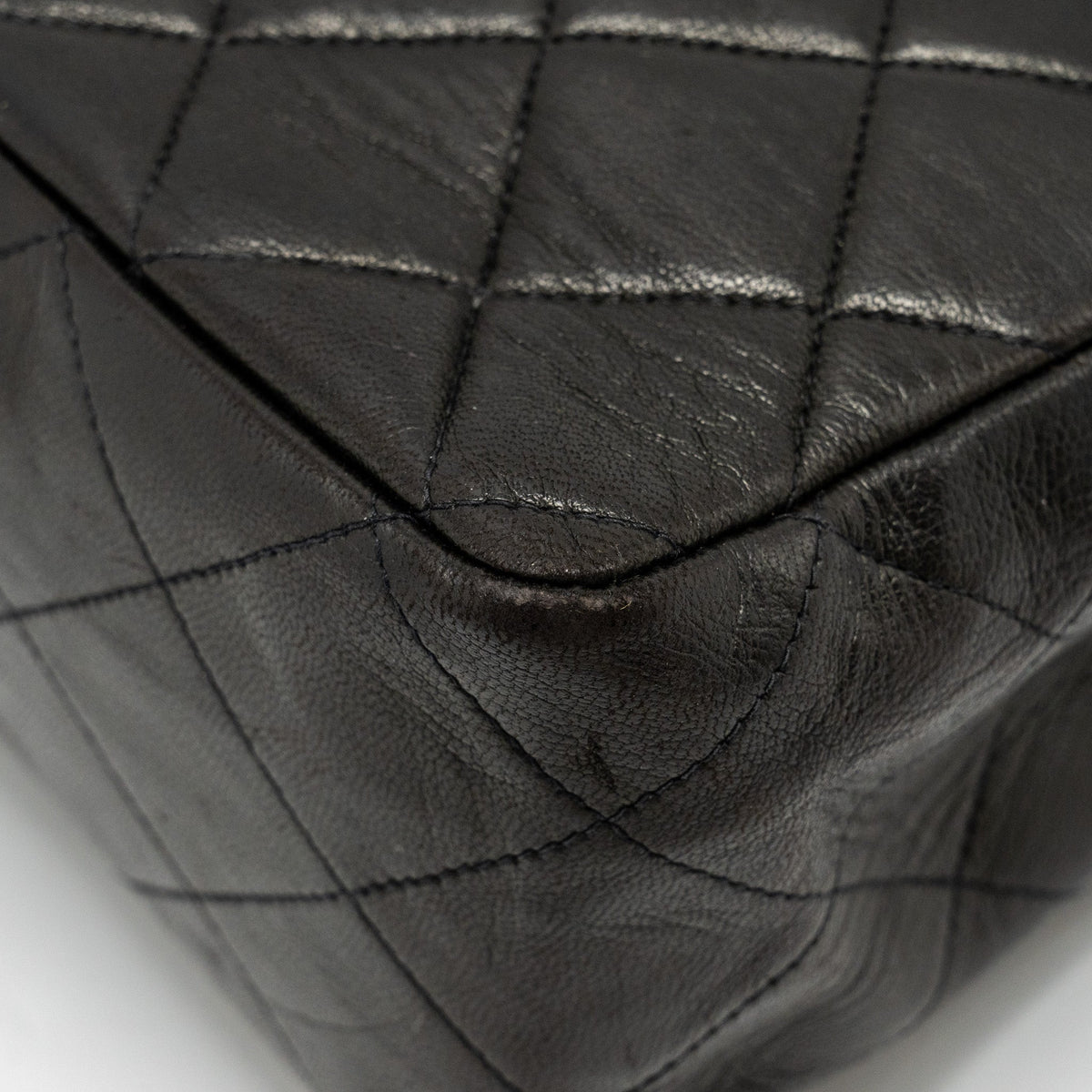 CHANEL VINTAGE JUMBO CLASSIC DOUBLE FLAP BAG LAMBSKIN BLACK GHW
