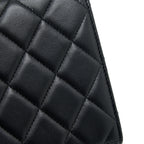 CHANEL 21K GOLD METAL MINI FLAP BAG WITH HANDLE BLACK GHW