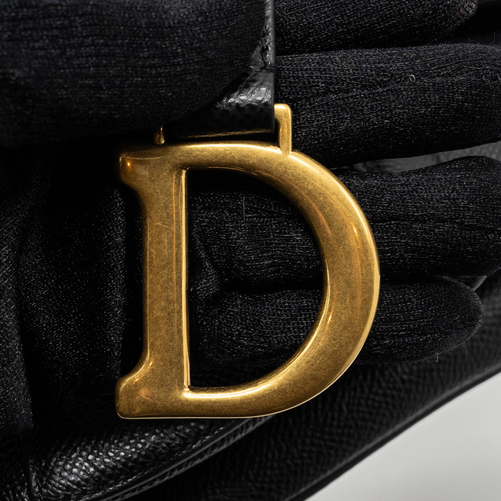 DIOR MINI SADDLE BAG CALFSKIN BLACK GHW