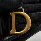 DIOR MINI SADDLE BAG CALFSKIN BLACK GHW