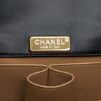 CHANEL 21K GOLD METAL MINI FLAP BAG WITH HANDLE BLACK GHW