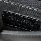CHANEL SMALL BOY BAG CHEVRON CALFSKIN BLACK/IRIDESCENT BLUE BLACK HARDWARE