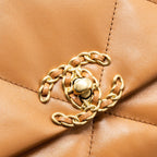 CHANEL SMALL 19 BAG LAMBSKIN CARAMEL MULTICOLOUR HARDWARE (MICROCHIP)