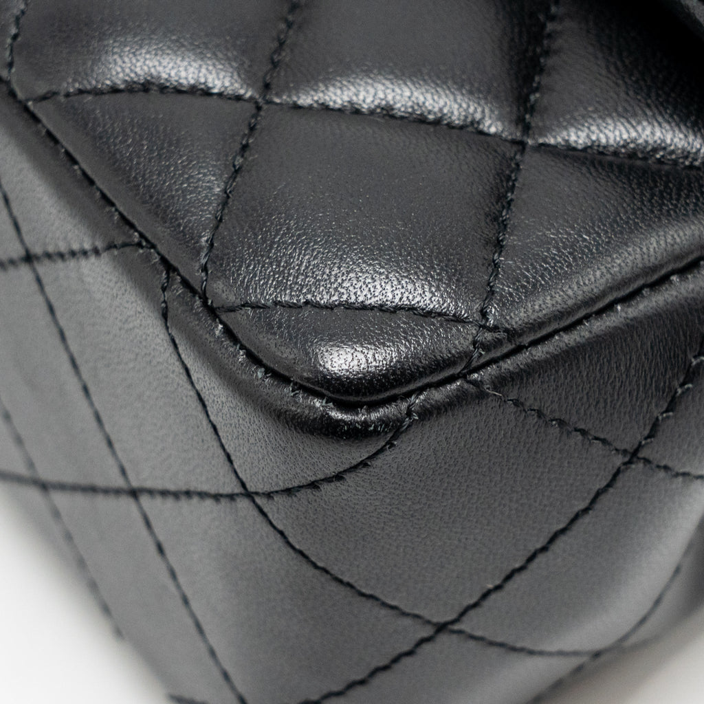CHANEL MINI RECTANGULAR FLAP BAG LAMBSKIN BLACK LGHW
