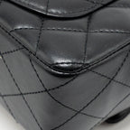 CHANEL MINI RECTANGULAR FLAP BAG LAMBSKIN BLACK LGHW