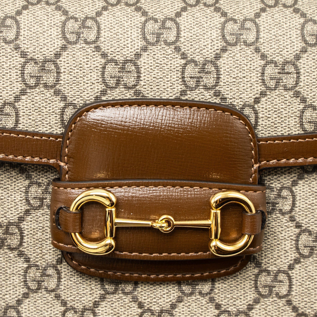 GUCCI HORSEBIT 1955 MINI BAG GG SUPREME CANVAS GHW