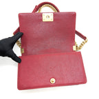 CHANEL MEDIUM BOY BAG CAVIAR RASPBERRY RED BRUSHED GHW