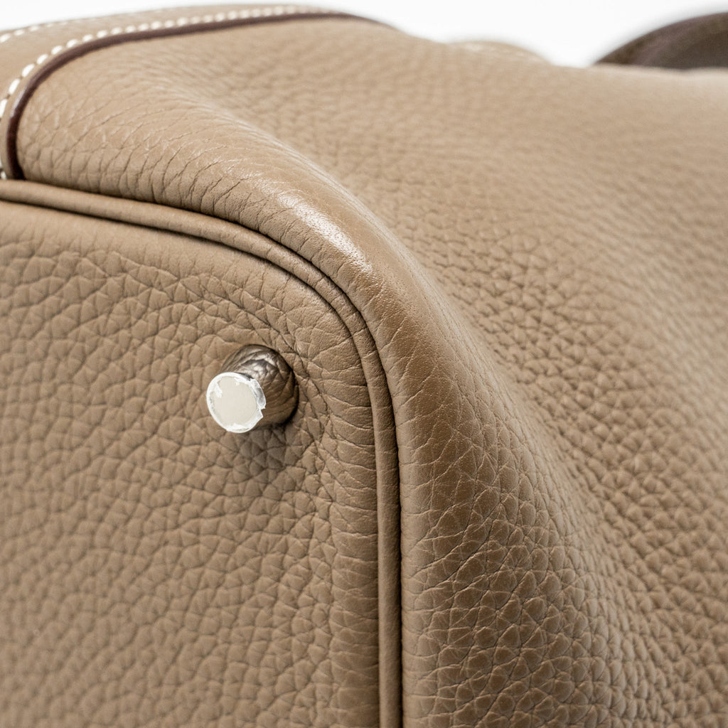 Hermes picotin 18 lock bag clemence Etoupe SHW
