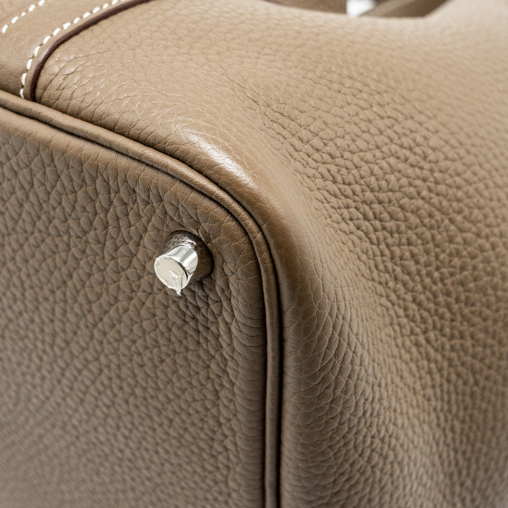 Hermes picotin 18 lock bag clemence Etoupe SHW