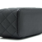CHANEL CAVIAR SMALL LONG VANITY WITH CHAIN BLACK LGHW