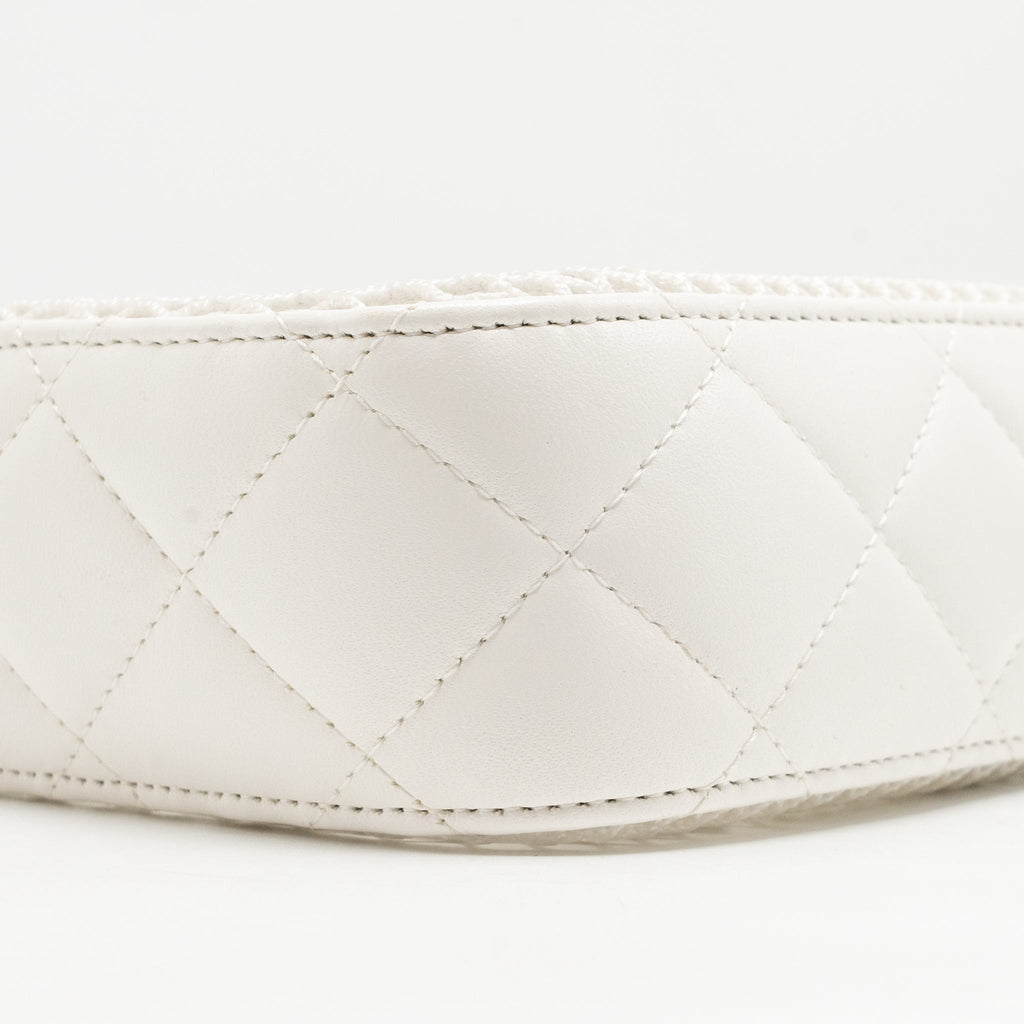Chanel 25S Clutch with Chain Mesh / Lambskin White LGHW (Microchip)