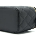 CHANEL 22C LONG VANITY WITH CHAIN CAVIAR BLACK LGHW