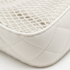 Chanel 25S Clutch with Chain Mesh / Lambskin White LGHW (Microchip)