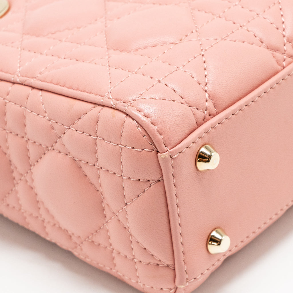 Dior Mini Lady Dior Bag Lambskin Pink LGHW