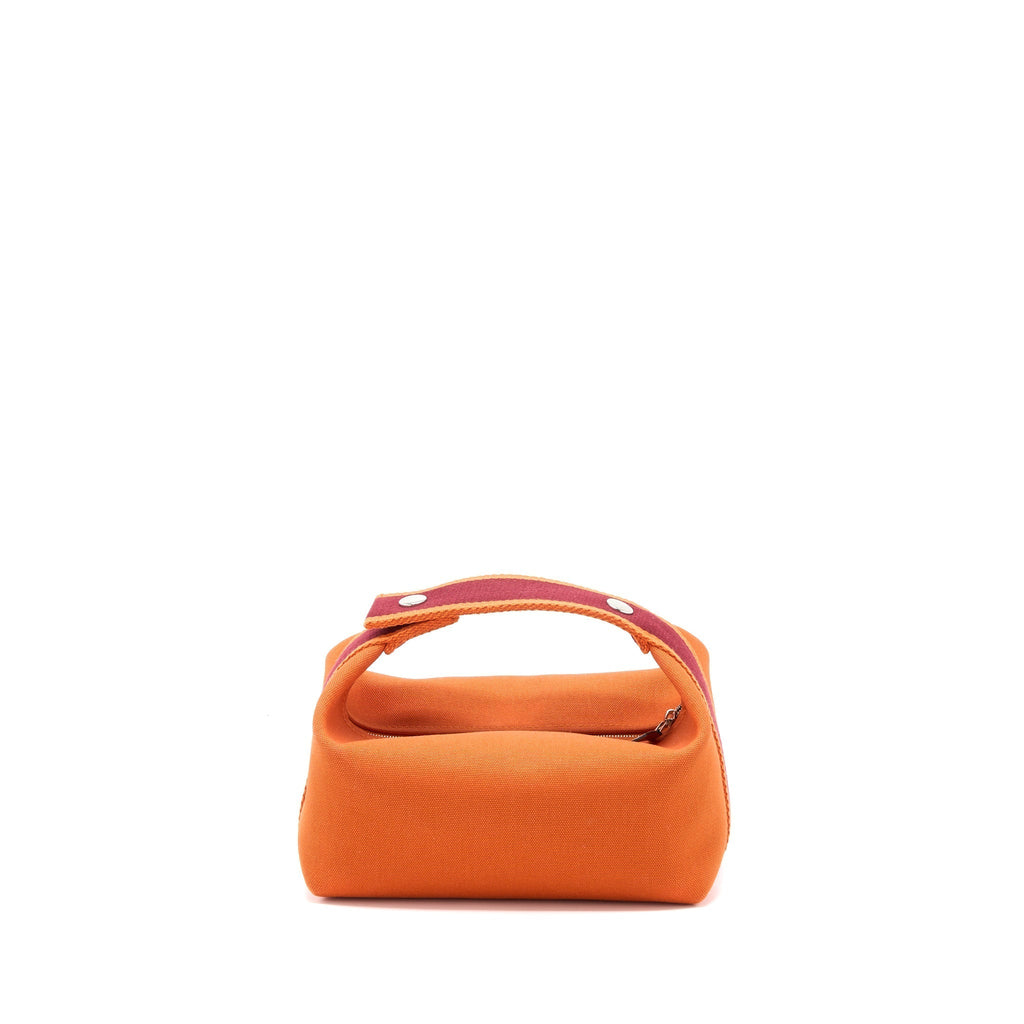 HERMES BRIDE-A-BRAC TRAVEL CASE, SMALL MODEL CANVAS ORANGE FEU SHW