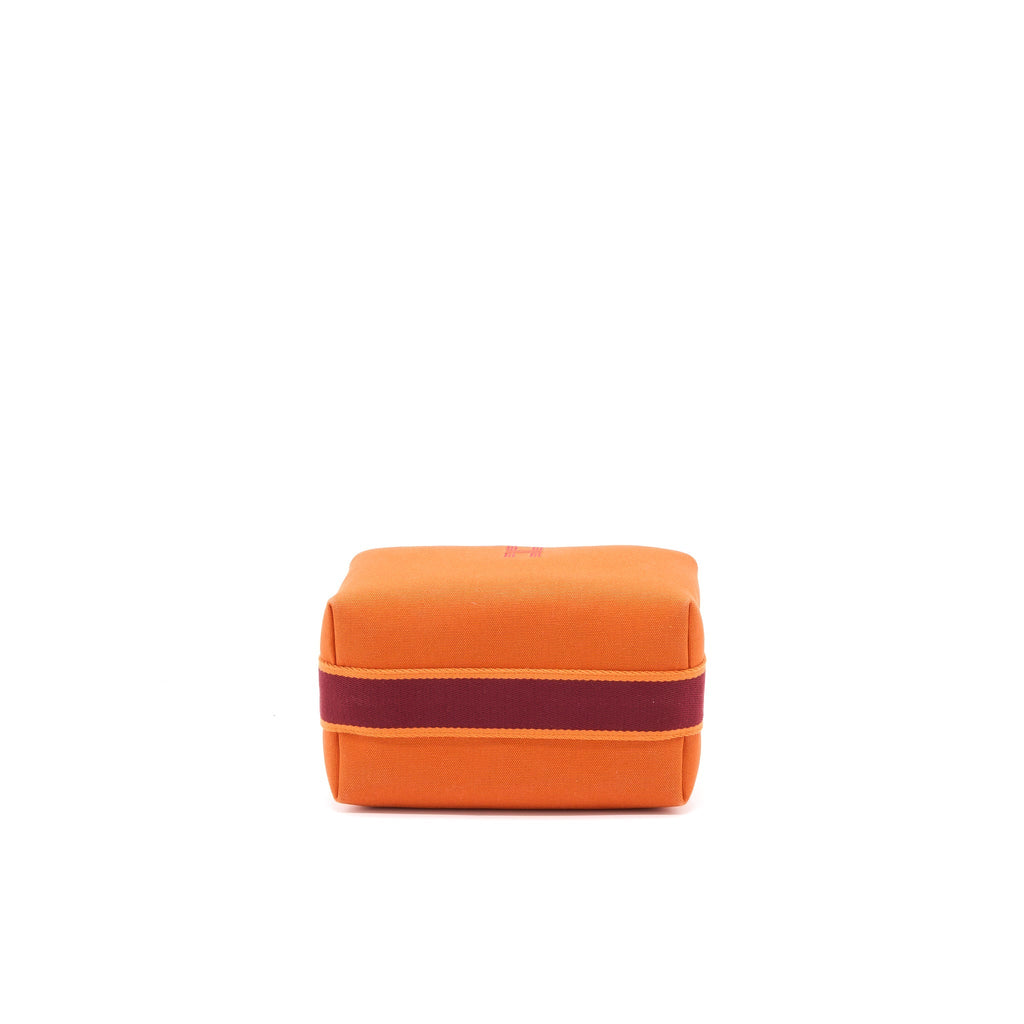 HERMES BRIDE-A-BRAC TRAVEL CASE, SMALL MODEL CANVAS ORANGE FEU SHW