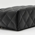 CHANEL CC TOP HANDLE VANITY BAG CAVIAR BLACK LGHW (MICROCHIP)