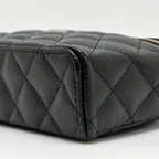 CHANEL CC TOP HANDLE VANITY BAG CAVIAR BLACK LGHW (MICROCHIP)