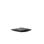 CHANEL 19 CARD HOLDER LAMBSKIN BLACK/PINK GHW (MICROCHIP)