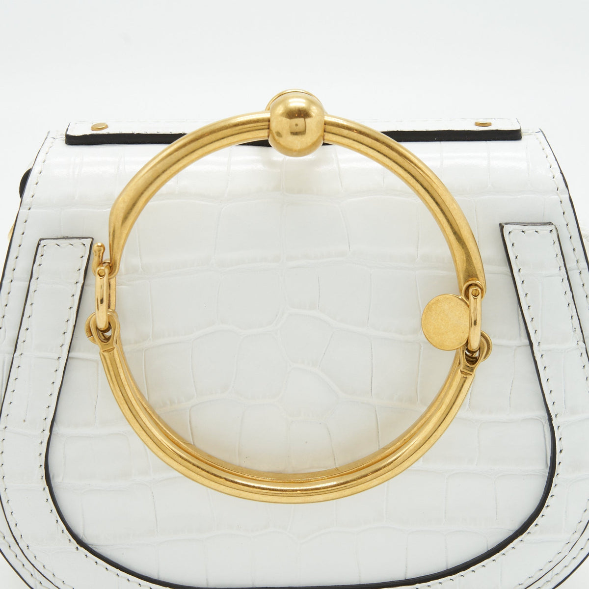 CHLOE NILE SHOULDER BAG WHITE GHW