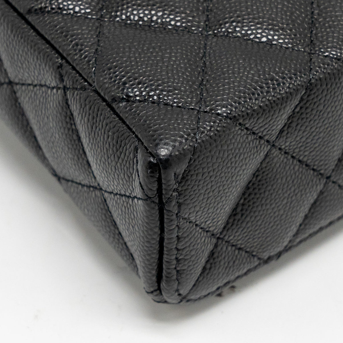 CHANEL CC TOP HANDLE VANITY BAG CAVIAR BLACK LGHW (MICROCHIP)