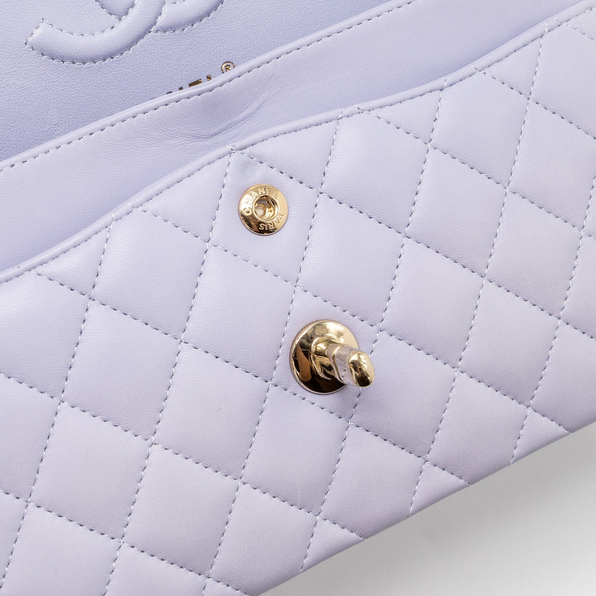CHANEL SMALL CLASSIC DOUBLE FLAP BAG LAMBSKIN LIGHT PURPLE LGHW(MICROCHIP)