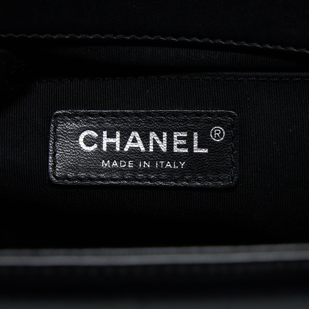CHANEL MEDIUM BOY BAG LAMBSKIN BLACK RUTHENIUM SHW