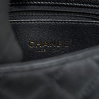 CHANEL MINI COCO HANDLE CAVIAR LEATHER WITH PYTHON HANDLE BLACK GHW