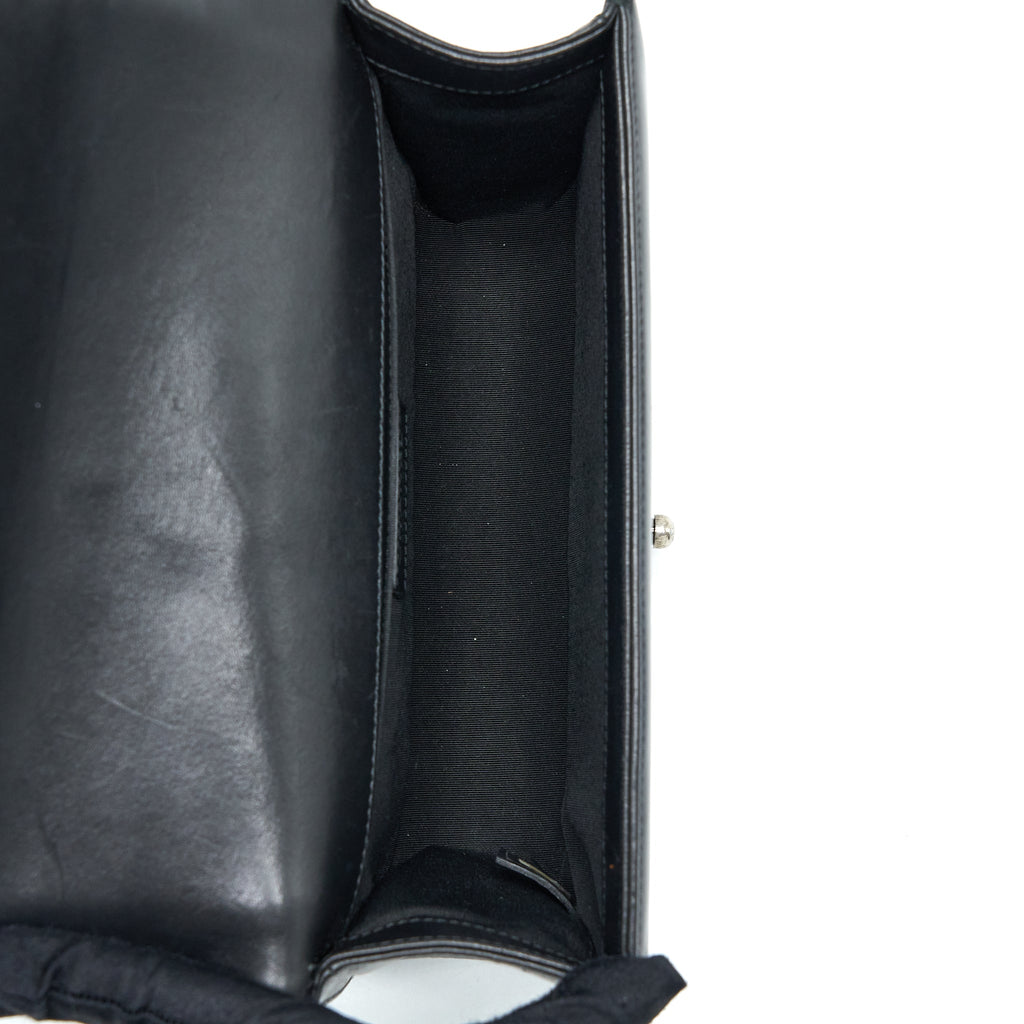 CHANEL MEDIUM BOY BAG LAMBSKIN BLACK RUTHENIUM SHW