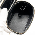 CHANEL TOP HANDLE MINI VANITY WITH CHAIN LAMBSKIN BLACK LGHW (MICROCHIP)