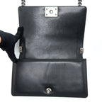 CHANEL MEDIUM BOY BAG LAMBSKIN BLACK RUTHENIUM SHW