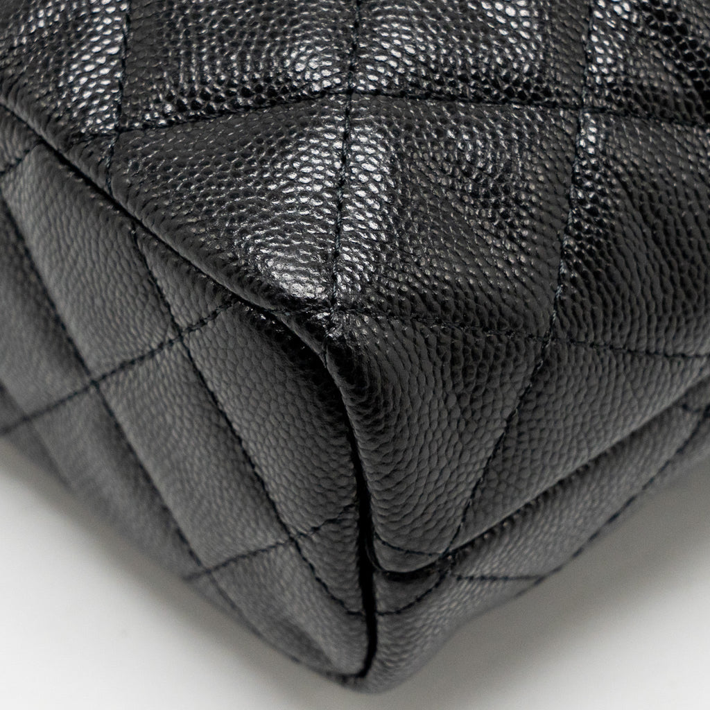 CHANEL QUILTED HOBO BAG CAVIAR BLACK GHW (MICROCHIP)