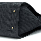 CHANEL BLACK RAFFIA DEAUVILLE TOTE BAG GHW