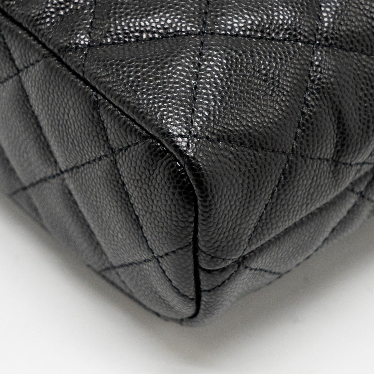 CHANEL QUILTED HOBO BAG CAVIAR BLACK GHW (MICROCHIP)