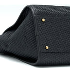 CHANEL BLACK RAFFIA DEAUVILLE TOTE BAG GHW