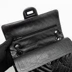 CHANEL SMALL 2.55 REISSUE DOUBLE FLAP BAG CHEVRON AGED CALFSKIN SO BLACK