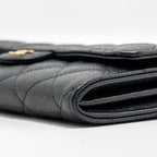 CHANEL CLASSIC FLAP LONG WALLET CAVIAR BLACK GHW