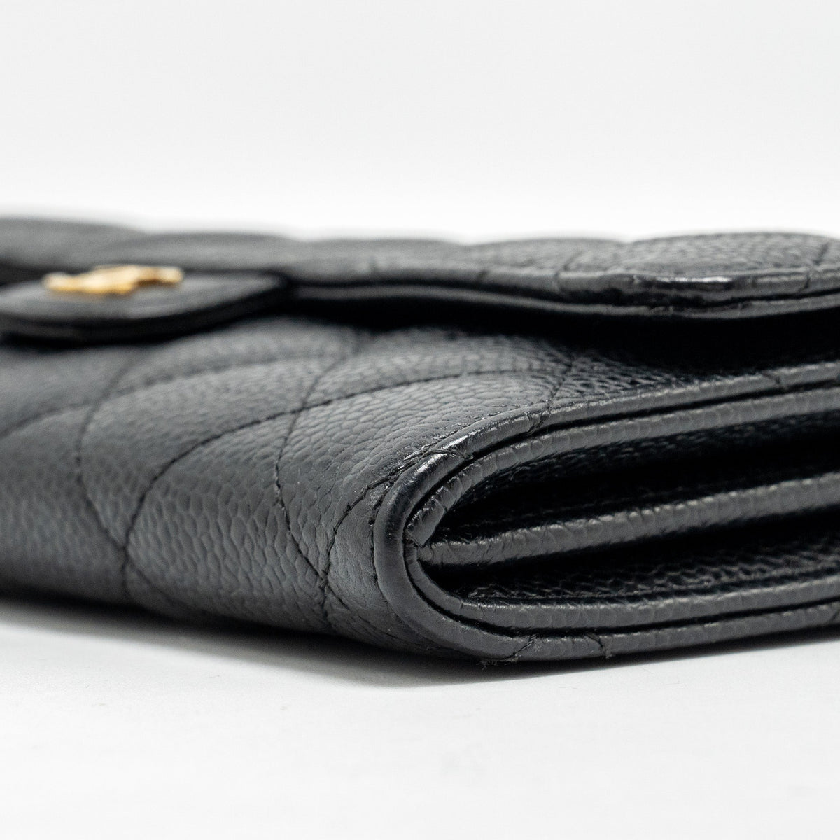 CHANEL CLASSIC FLAP LONG WALLET CAVIAR BLACK GHW