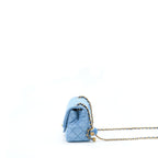CHANEL 22C DENIM PEARL CRUSH MINI SQUARE FLAP BAG GHW(MICROCHIP)