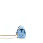 CHANEL 22C DENIM PEARL CRUSH MINI SQUARE FLAP BAG GHW(MICROCHIP)