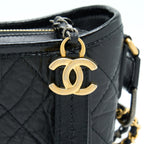CHANEL SMALL GABRIELLE HOBO BAG BLACK WITH MULTICOLOUR HARDWARE (MICROCHIP)
