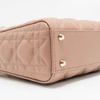 DIOR MINI LADY DIOR LAMBSKIN BLUSH LGHW