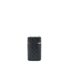 CHANEL VANITY PHONE HOLDER WITH CHAIN CAVIAR BLACK LGHW