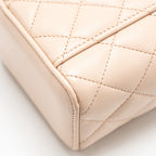 CHANEL PEARL CRUSH MINI VANITY WITH CHAIN LAMBSKIN LIGHT BEIGE GHW