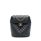 CHANEL QUILTED BACKPACK CALFSKIN BLACK GHW