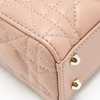 DIOR MINI LADY DIOR LAMBSKIN BLUSH LGHW