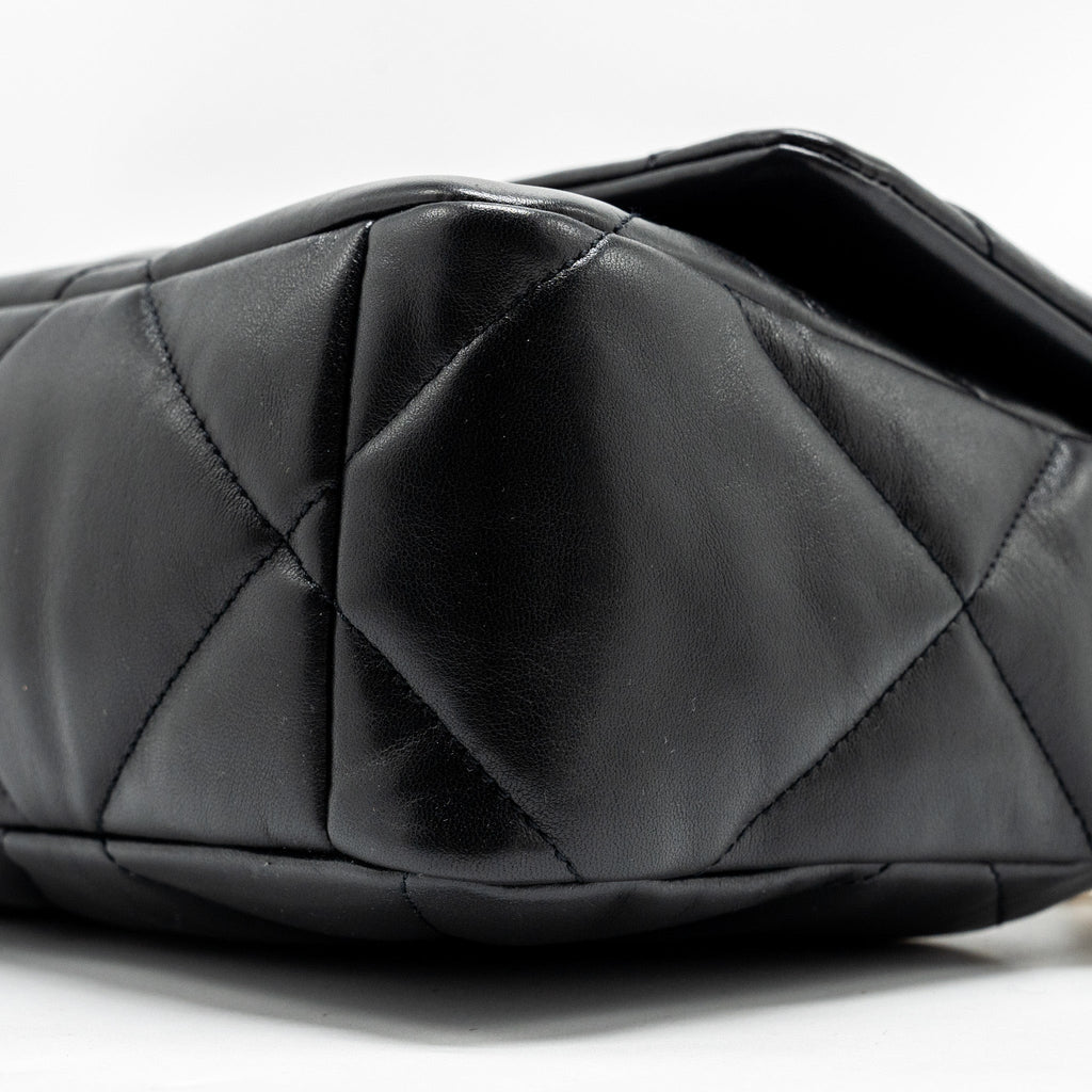 CHANEL LARGE 19 BAG LAMBSKIN BLACK GHW