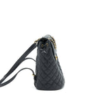 CHANEL QUILTED BACKPACK CALFSKIN BLACK GHW