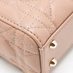 DIOR MINI LADY DIOR LAMBSKIN BLUSH LGHW